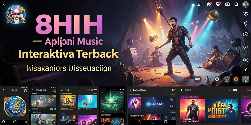 Tampilan gameplay interaktif dalam aplikasi 8HHH untuk pengalaman musik.