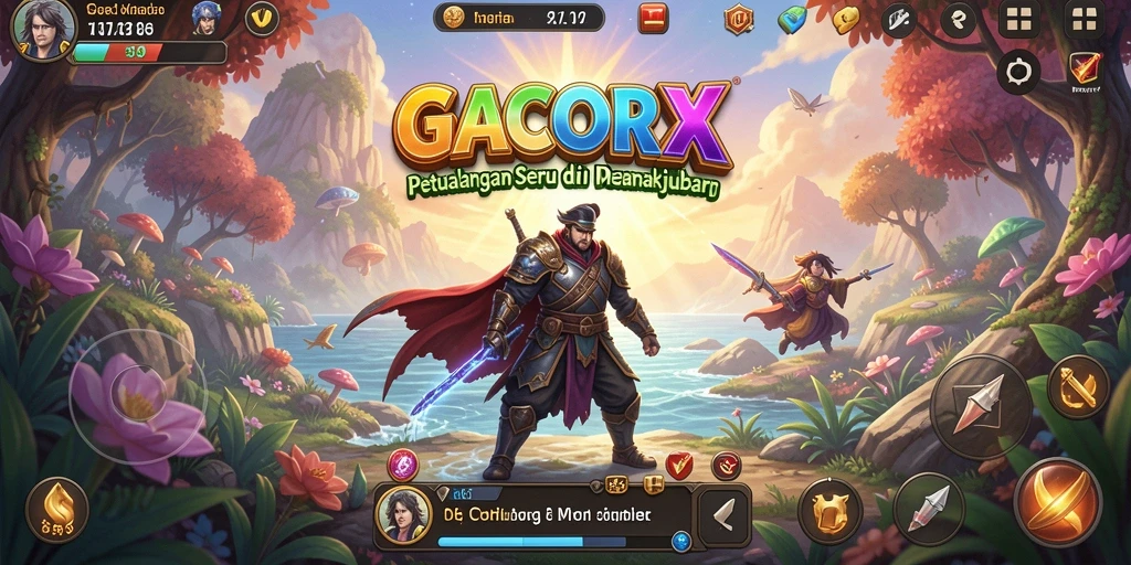 Screen capture gameplay GACORX menampilkan aksi seru di dunia petualangan.