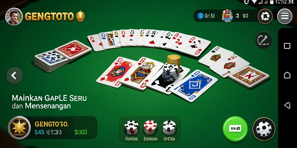 Screenshot gameplay GENGTOTO, menunjukkan suasana seru bermain Gaple.