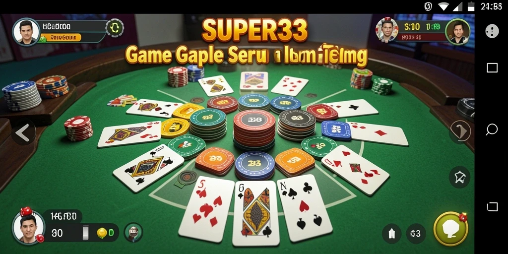 Tampilan gameplay Gaple di SUPER33 yang seru dan interaktif.